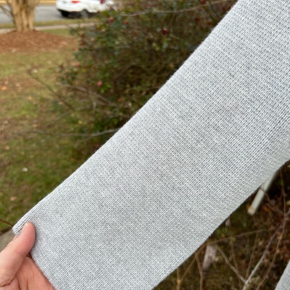 NWT Talbots Beautiful Thick Gray Open Front Wool Blend Cardigan Pockets - Picture 4 of 8